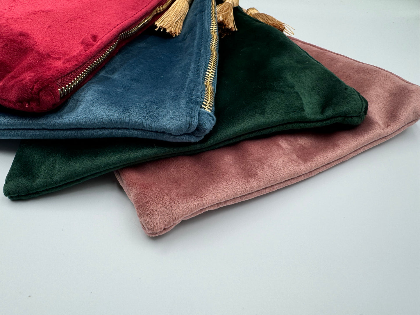 Monogramed Velvet Pouch